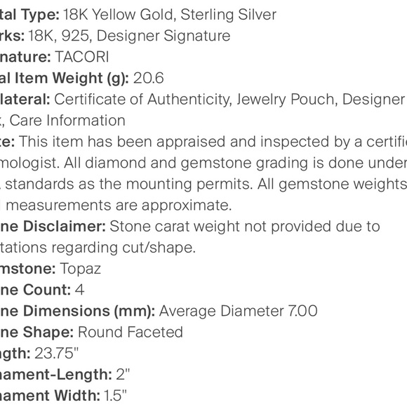 Tacori Island Rains collection lotus 4 blue topaz 925 silver with 18k gold stamp - Picture 5 of 5